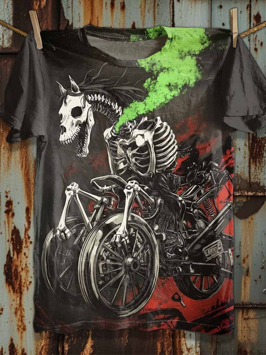 Dark Skull Print Casual Loose T-shirt