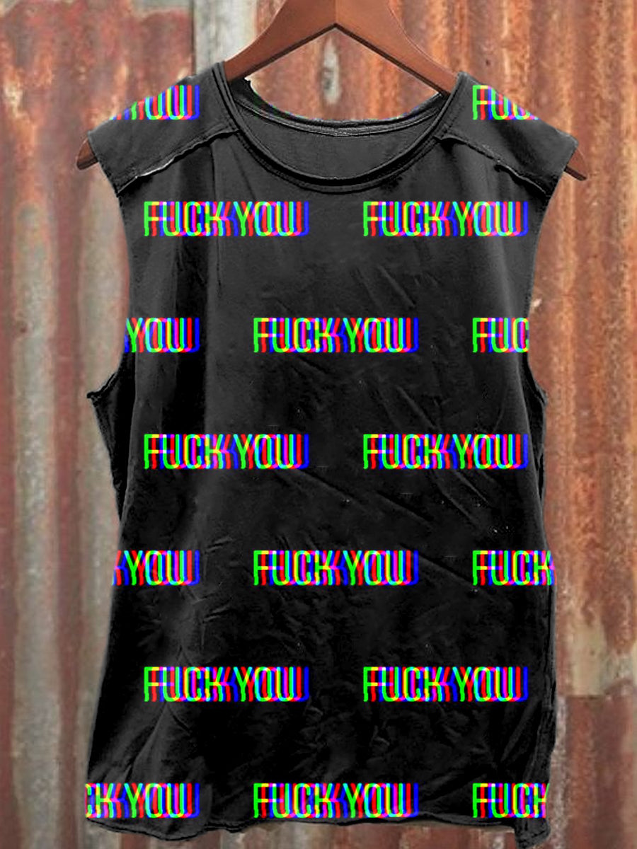 Men's Casual Fuck Printed Tank Top