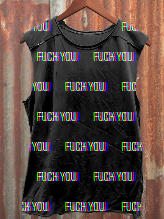 Men's Casual Fuck Printed Tank Top