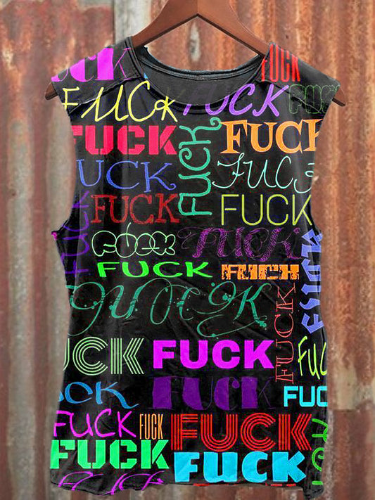 Men's Casual Fuck Printed Tank Top