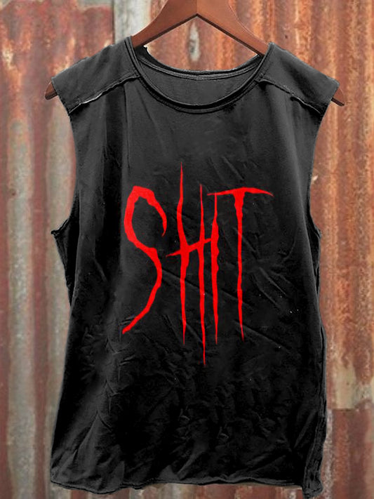 Men's Casual Shit Printed Tank Top