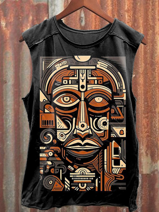 Men's Casual Mask Printed Tank Top