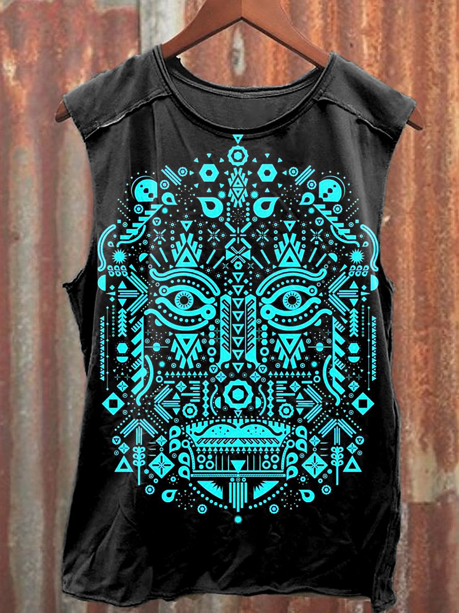 Men's Casual Mask Printed Tank Top