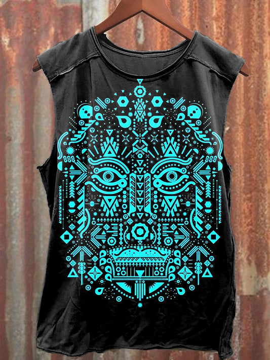 Men's Casual Mask Printed Tank Top