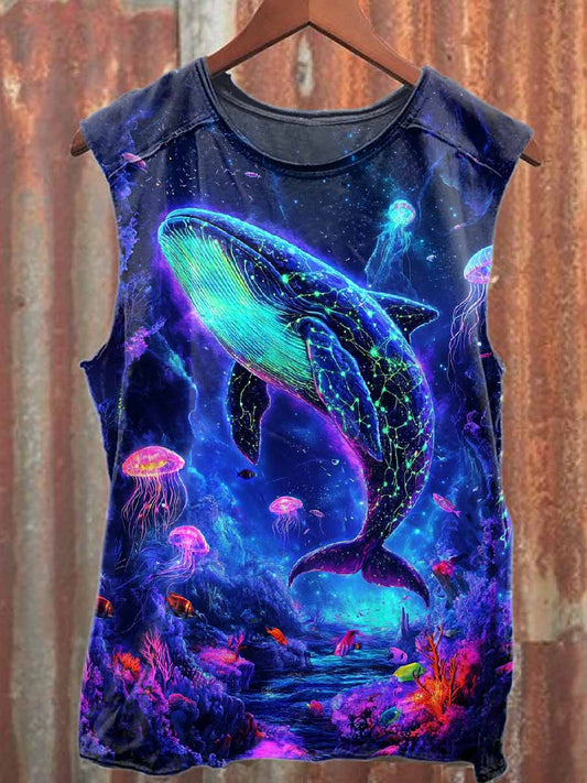 Fantasy Undersea World Printed Casual Cotton Tank Top