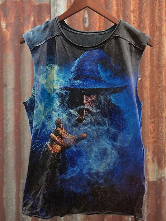 Men's Casual Elderly Printed Tank Top