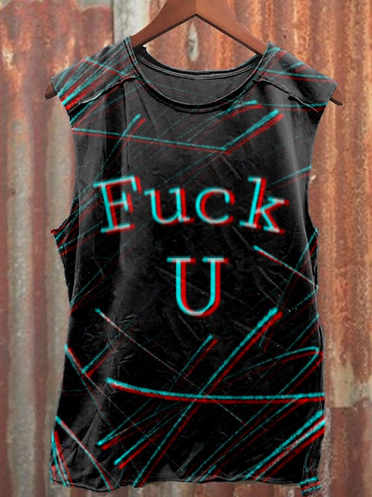 Men's Casual Fuck Printed Tank Top
