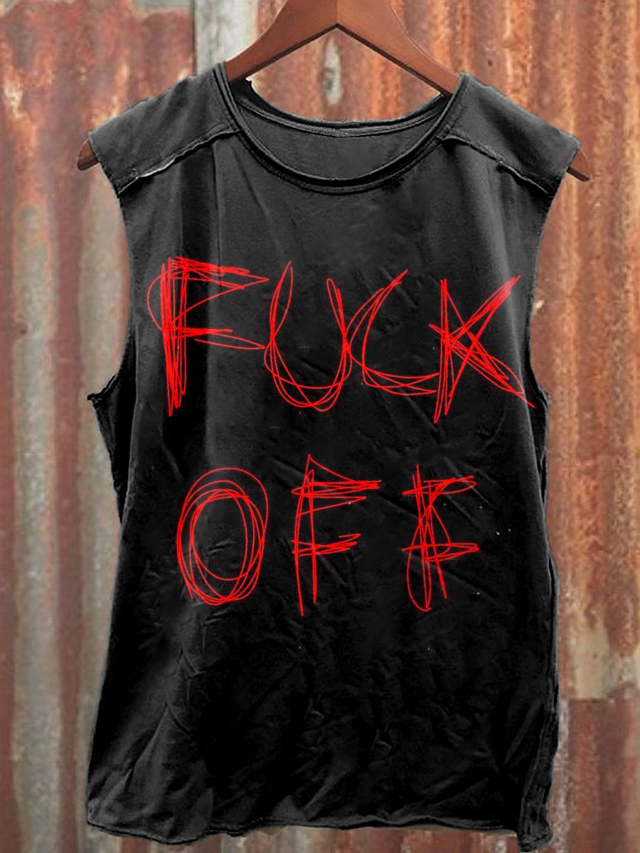 Men's Casual Fuck Printed Tank Top