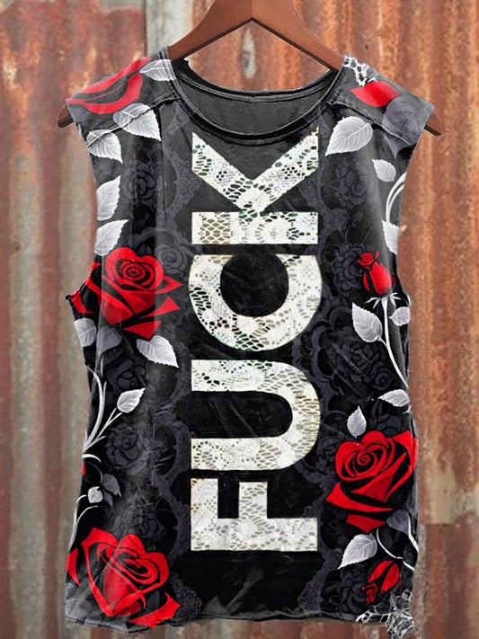 Men's Casual Fuck Printed Tank Top