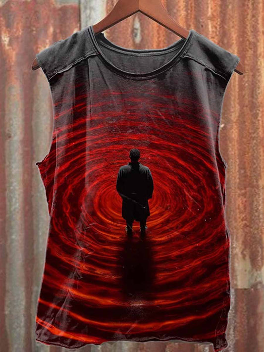 Vintage Printed Casual Cotton Tank Top