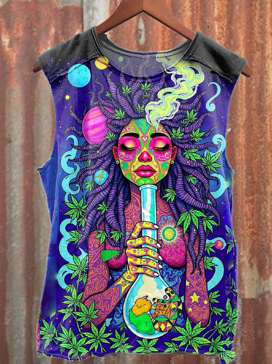 Fantasy World Printed Casual Cotton Tank Top