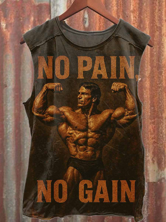 Retro Fitness Master Printed Casual Cotton Tank Top