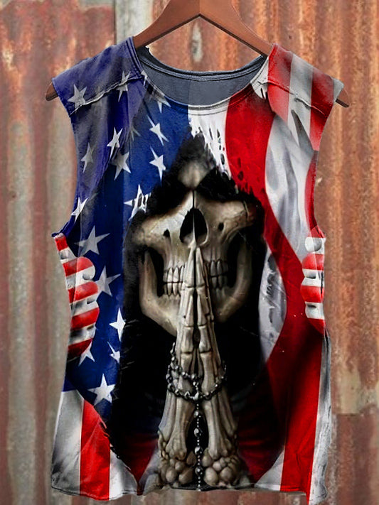 Men's Casual Skull Printed Tank Top