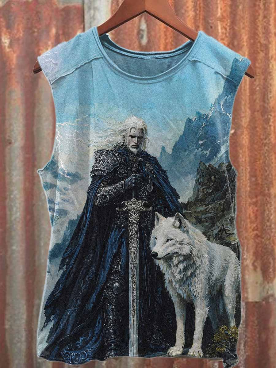 Virtual World Warrior Printed Casual Cotton Tank Top