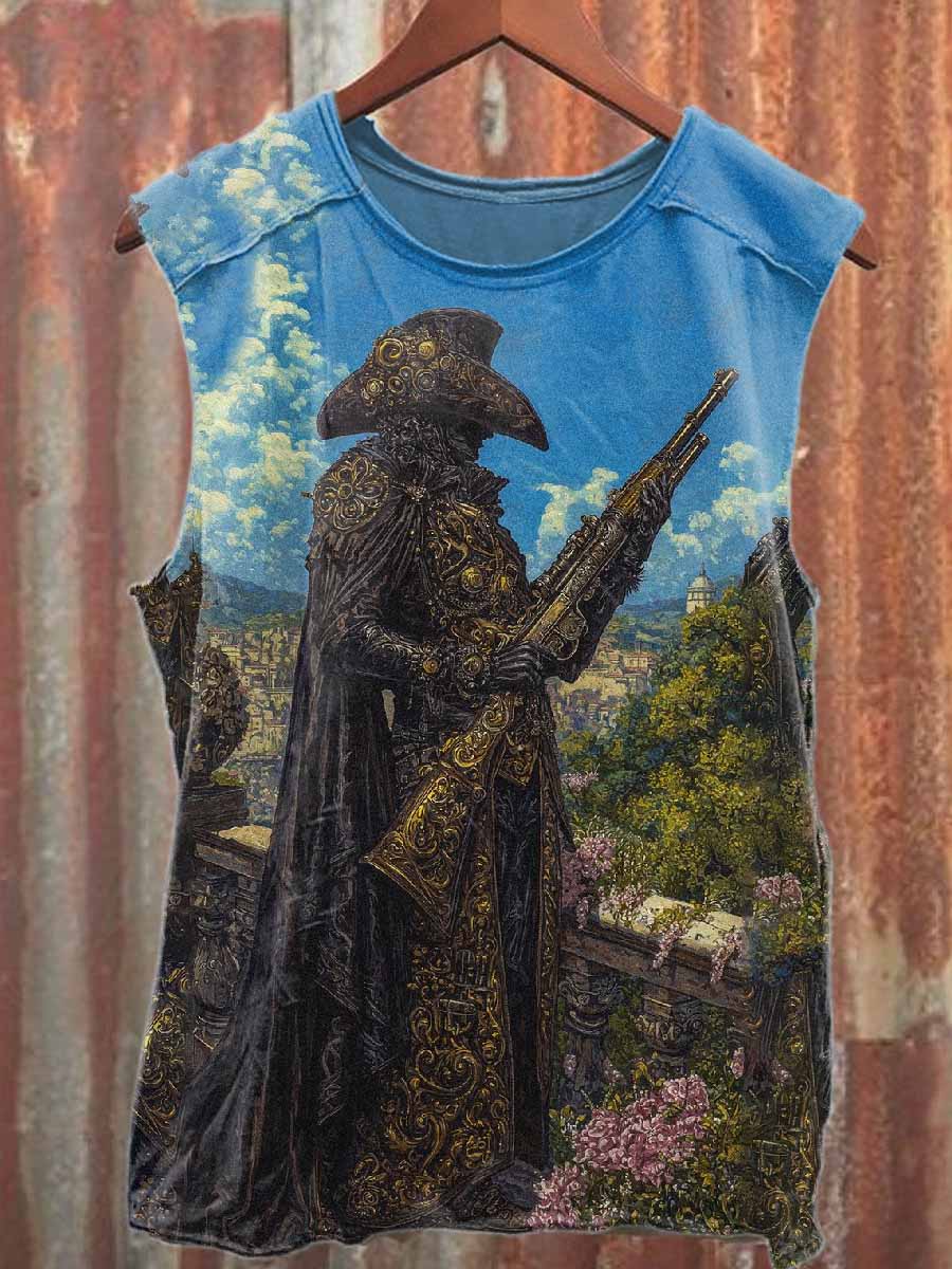 Virtual World Warrior Printed Casual Cotton Tank Top