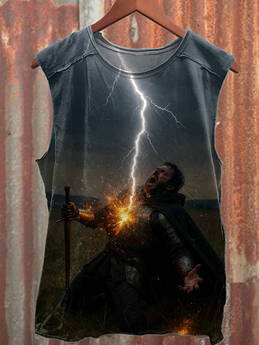 Virtual World Warrior Printed Casual Cotton Tank Top