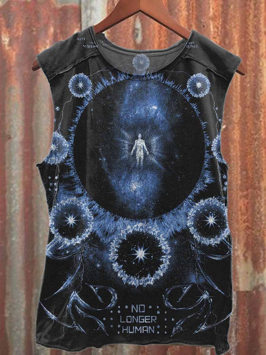Retro Graffiti Print Casual Cotton Tank Top