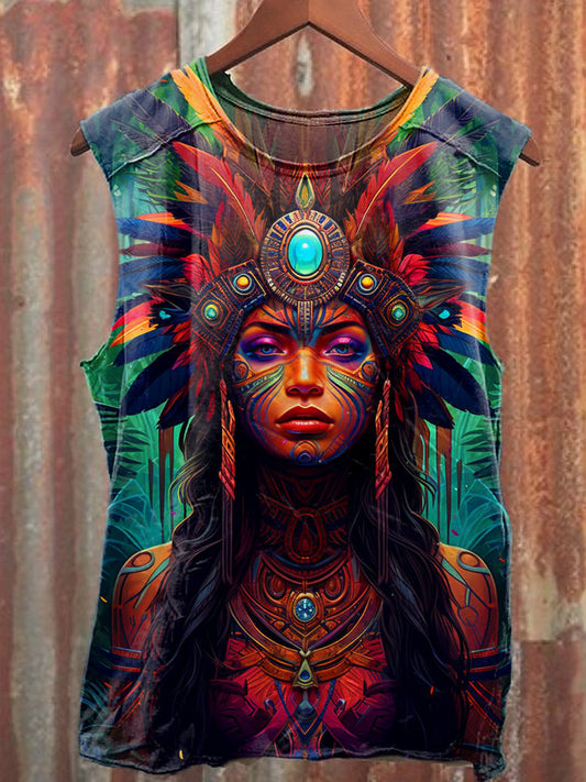 Men's Casual Native American Printed Tank Top