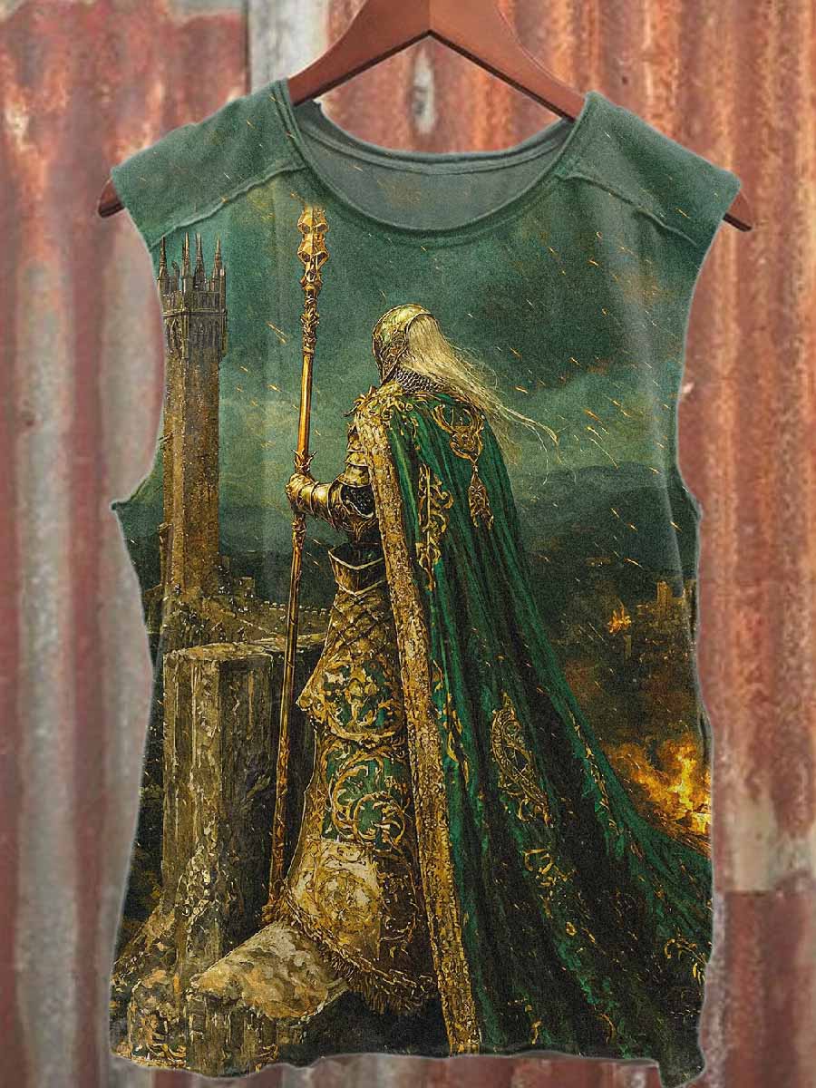 Virtual World Warrior Printed Casual Cotton Tank Top