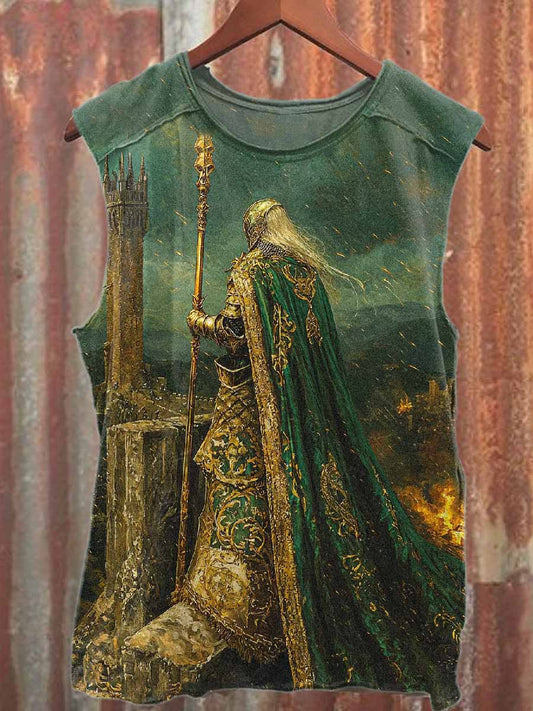 Virtual World Warrior Printed Casual Cotton Tank Top