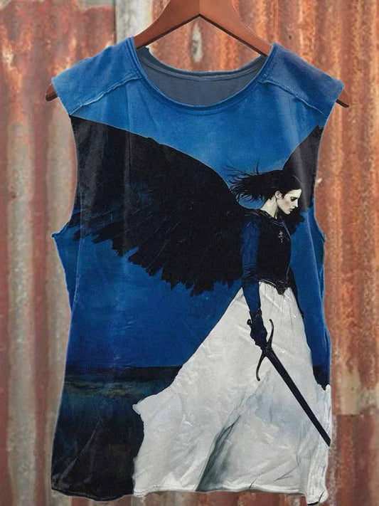 Vintage Printed Casual Cotton Tank Top