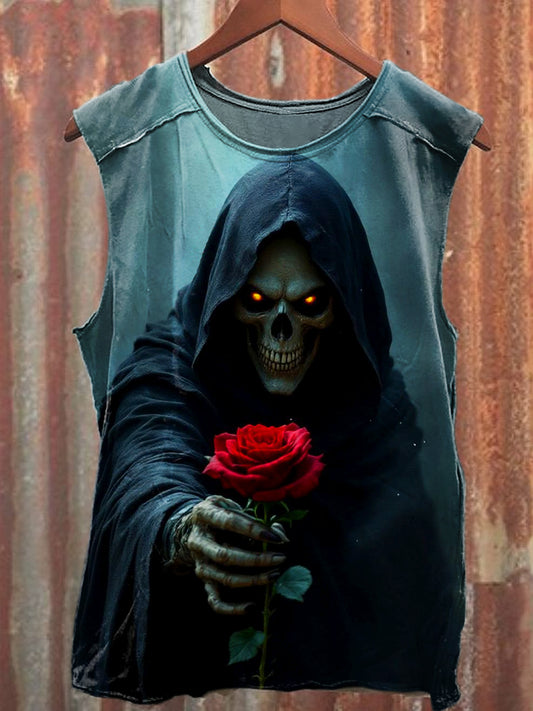 Men's Casual Skull Printed Tank Top