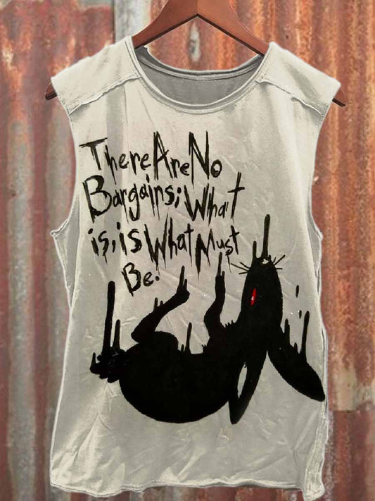 Retro Graffiti Print Loose Casual Tank Top