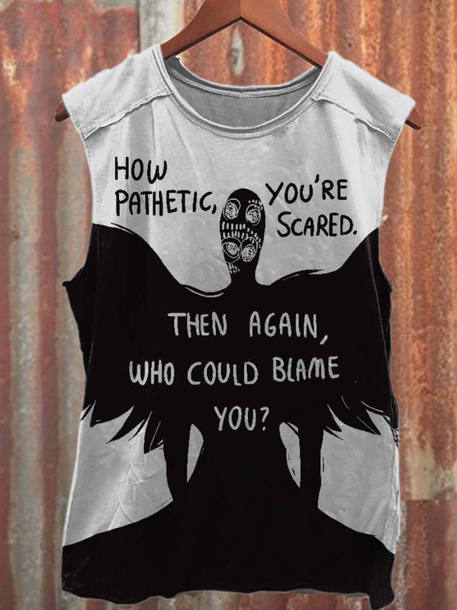 Retro Graffiti Print Loose Casual Tank Top