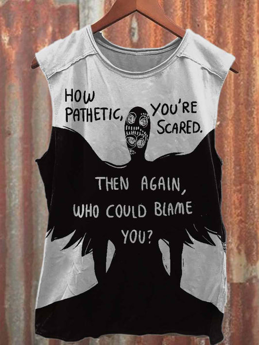Retro Graffiti Print Loose Casual Tank Top