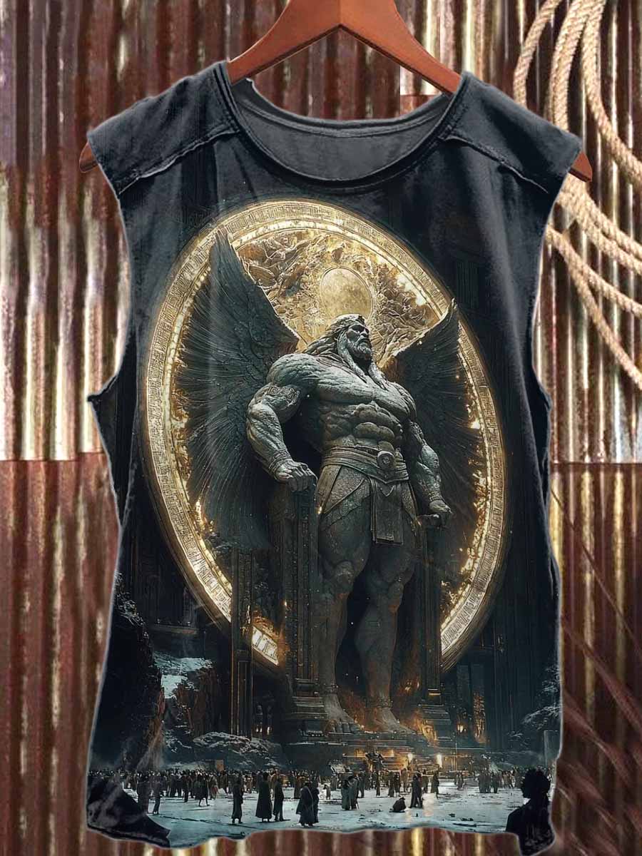 Future Space Printed Loose Casual Tank Top