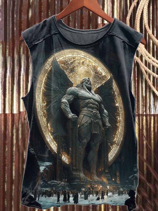 Future Space Printed Loose Casual Tank Top