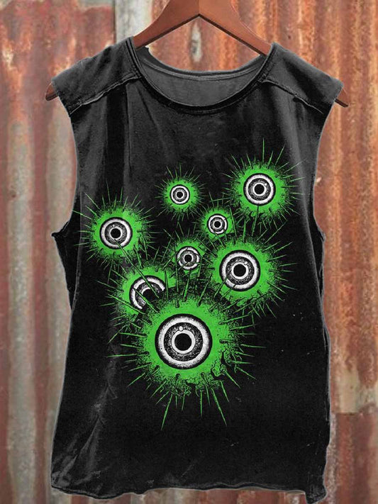 Retro Graffiti Print Casual Cotton Tank Top