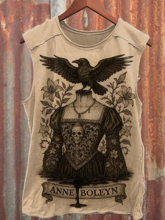 Vintage Printed Casual Cotton Tank Top