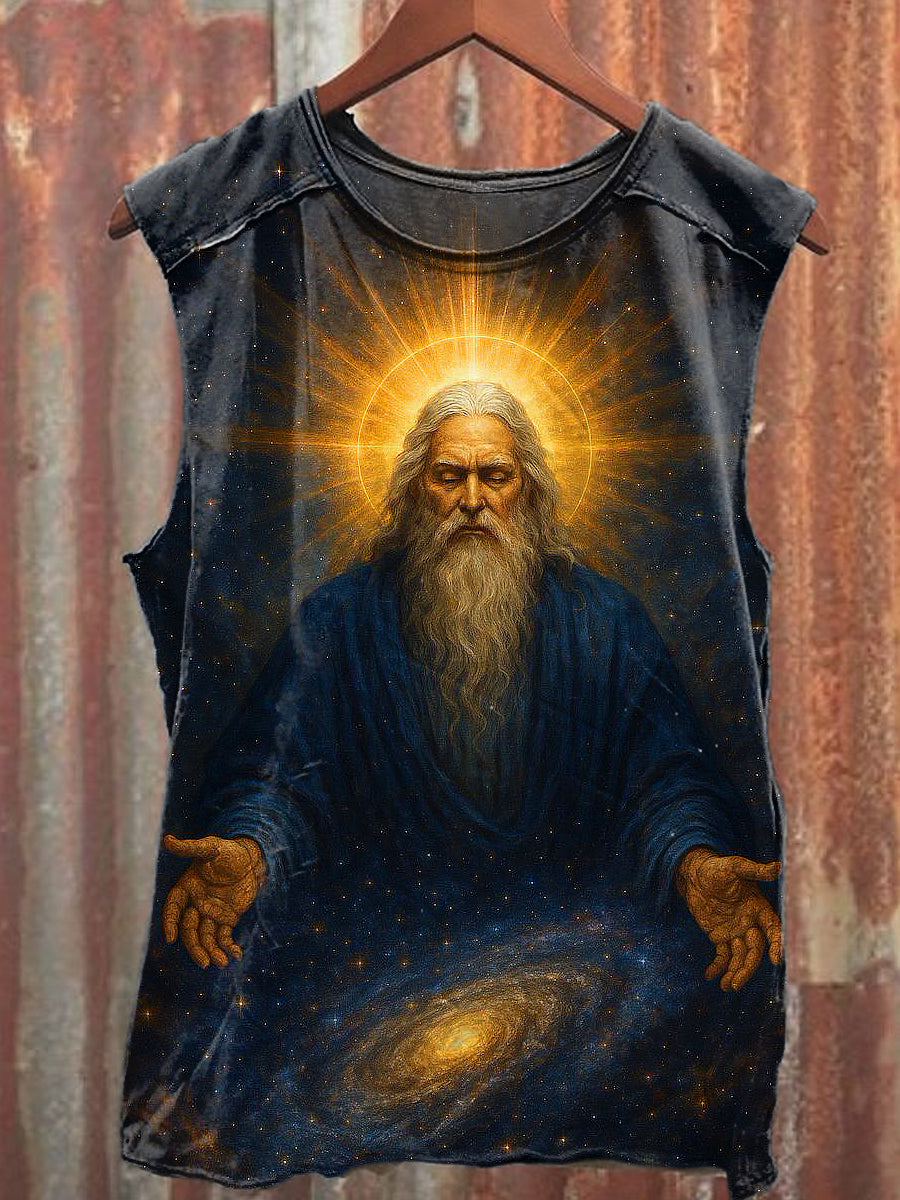 Men's Casual Old Man Printed Tank Top
