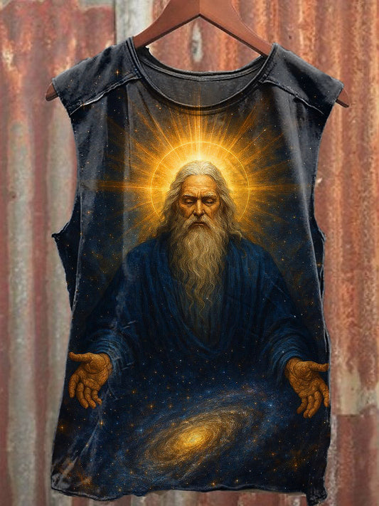Men's Casual Old Man Printed Tank Top