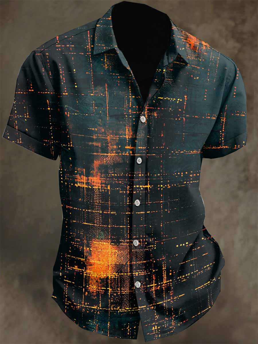 Men's Graffiti Print Casual Cotton Shirt