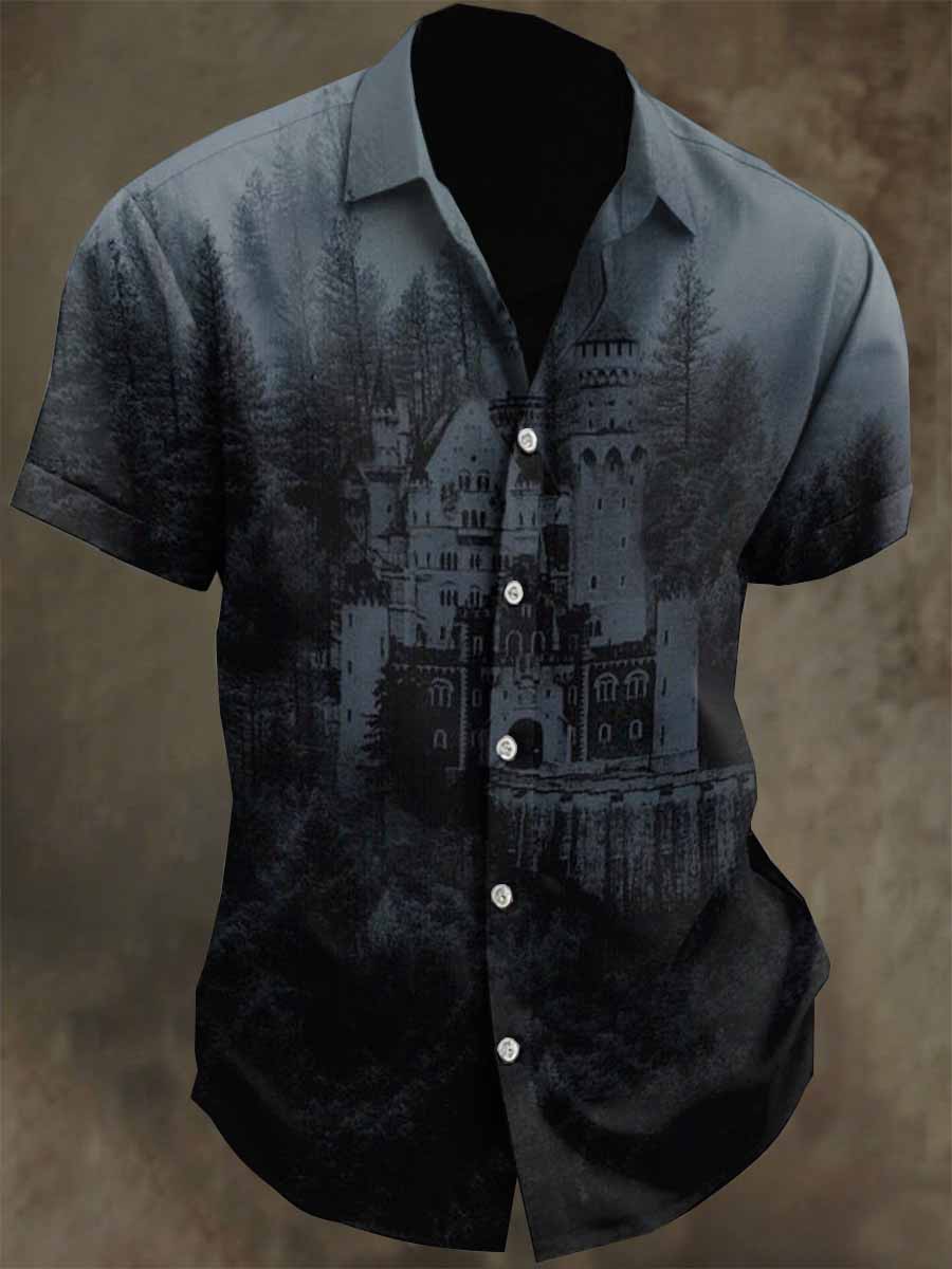 Men's Graffiti Print Casual Cotton Shirt