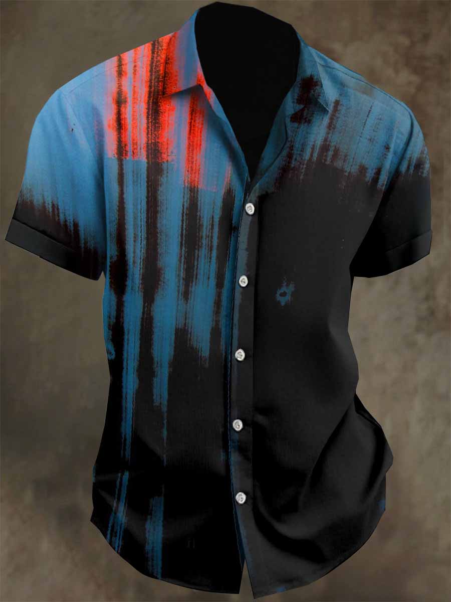 Men's Graffiti Print Casual Cotton Shirt