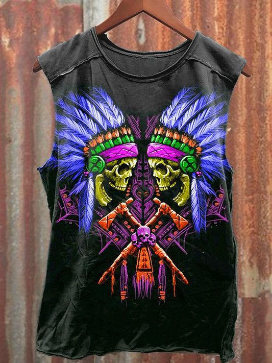 Men's Casual Skull Printed Tank Top