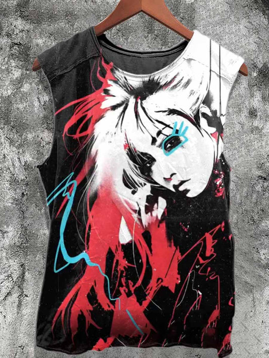 Gorgeous Gothic Print Casual Cotton Tank Top