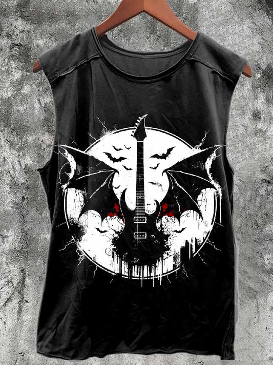 Vintage Black Sabbath Print Casual Cotton Tank Top