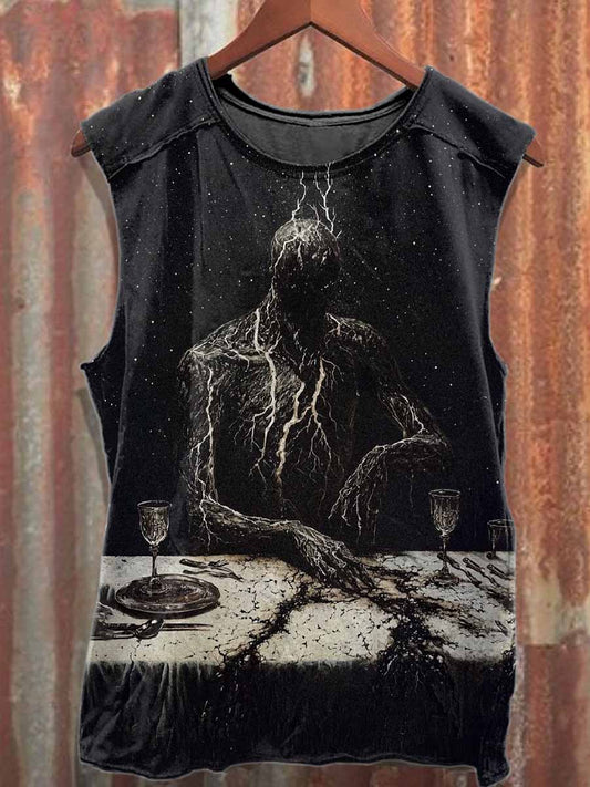 Gorgeous Gothic Print Casual Cotton Tank Top