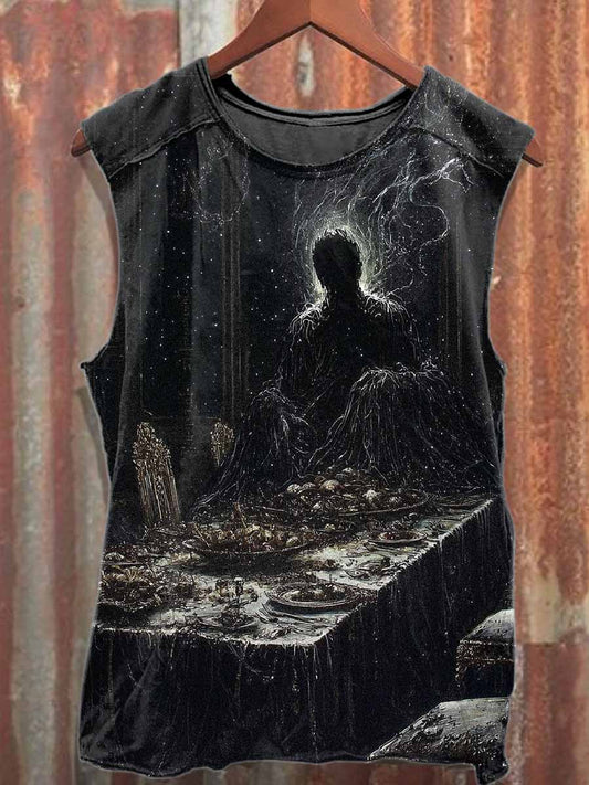 Gorgeous Gothic Print Casual Cotton Tank Top