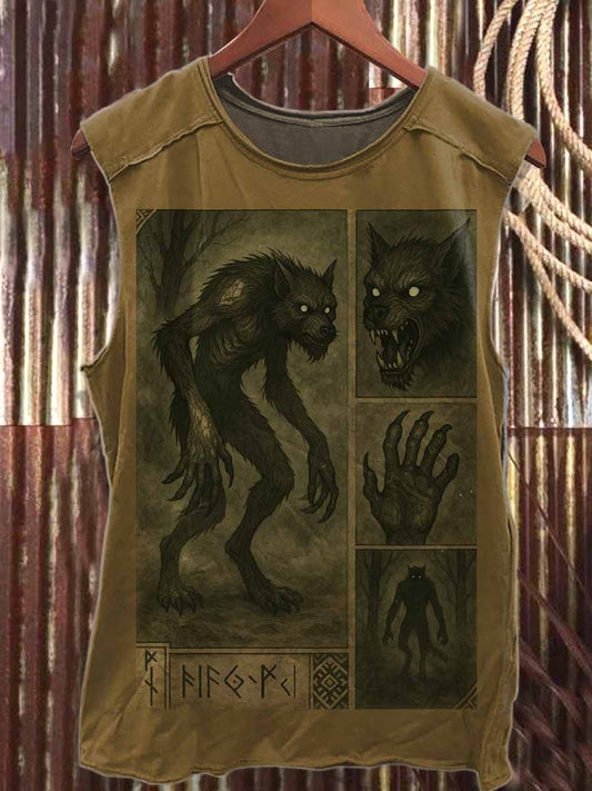 Fantasy Graffiti Print Cotton Loose Tank Top