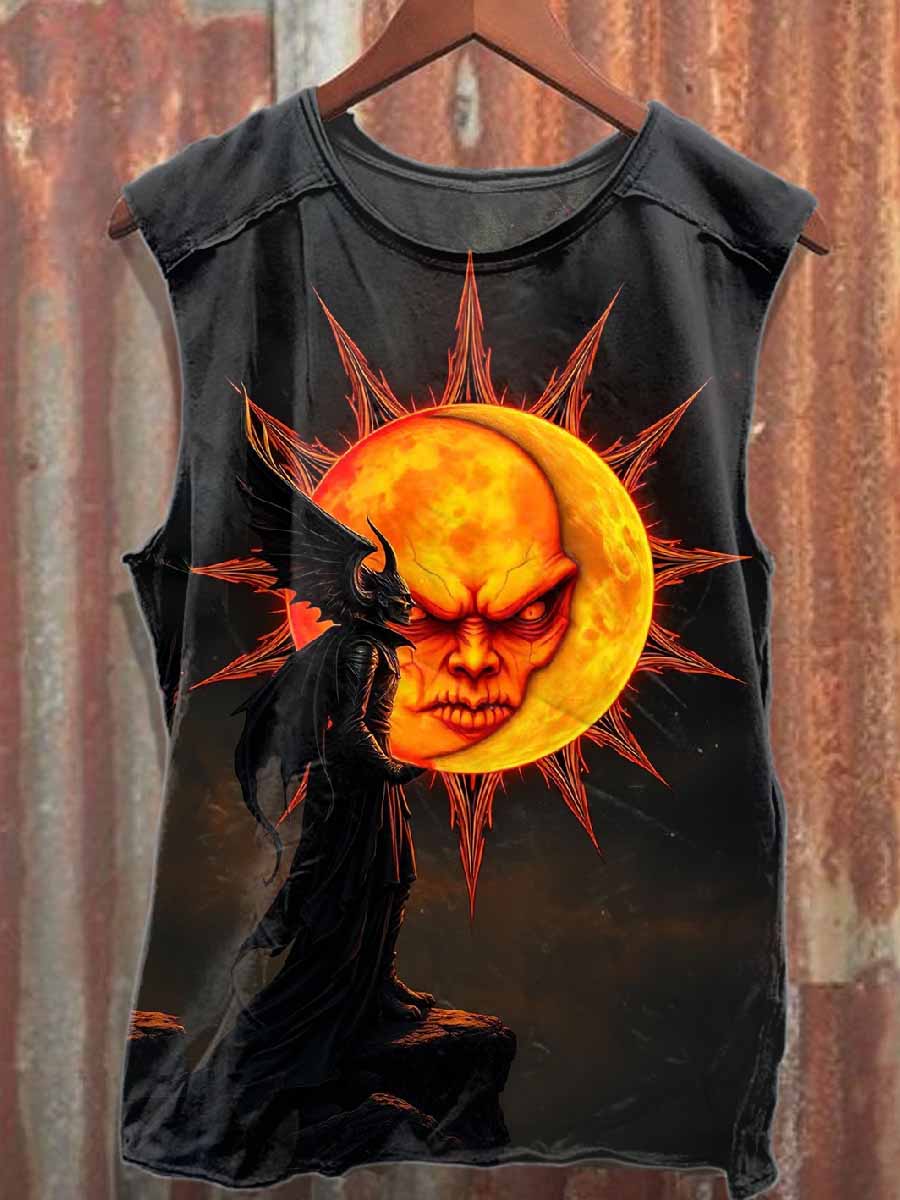Fantasy Graffiti Print Cotton Loose Tank Top