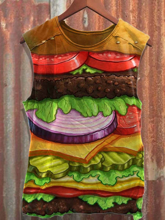 Fantasy Graffiti Print Cotton Loose Tank Top