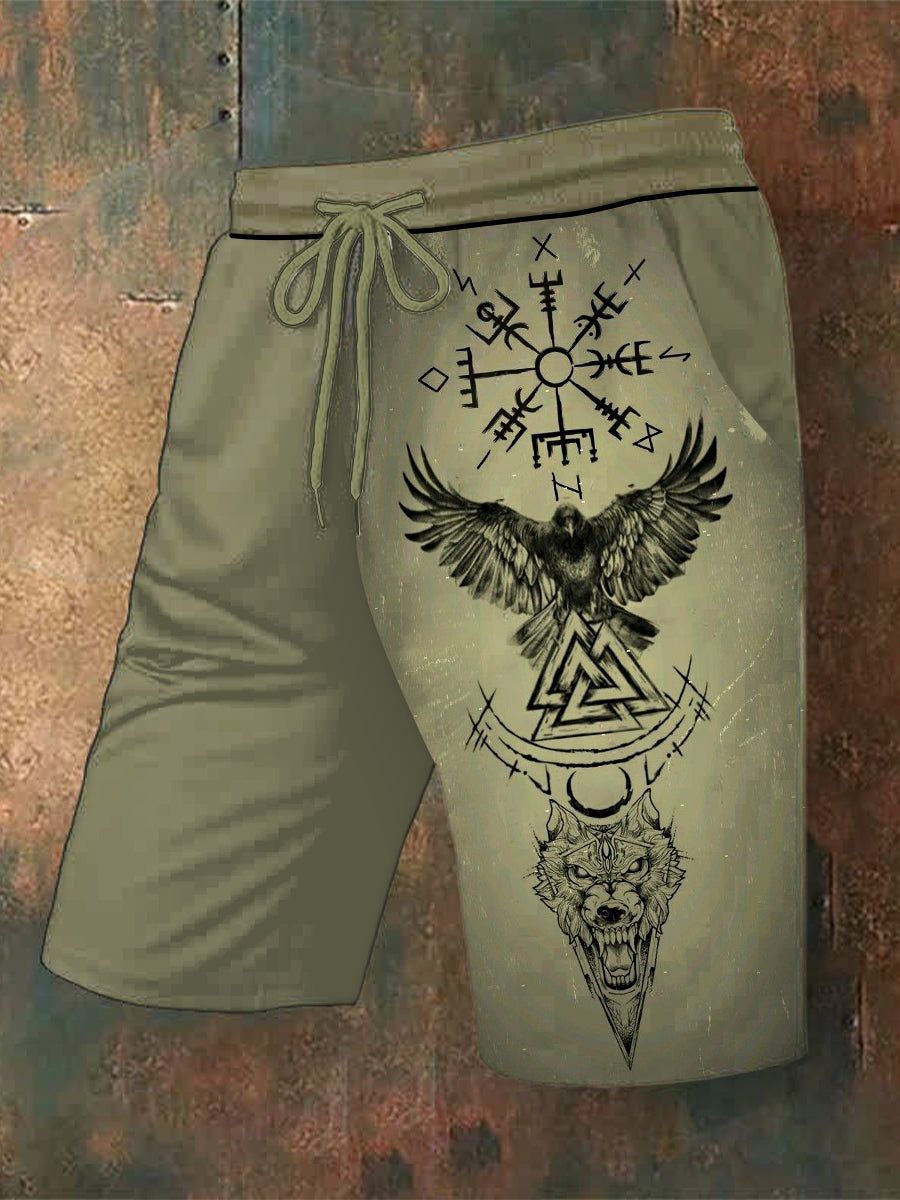 Men's Viking Printed Drawstring Shorts
