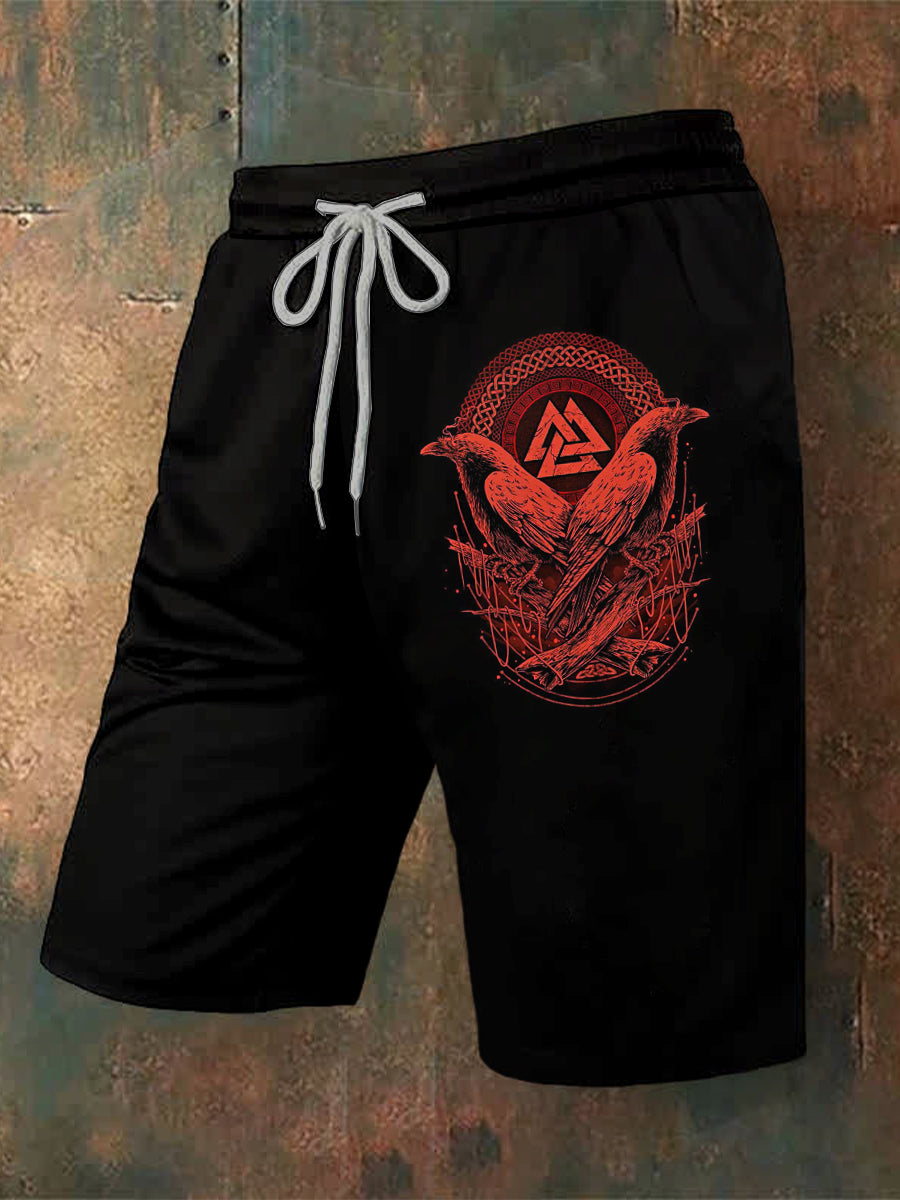 Men's Viking Printed Drawstring Shorts