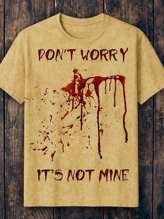 Unisex Halloween Blood Printed Vintage Fashion Loose Short Sleeve T-Shirt