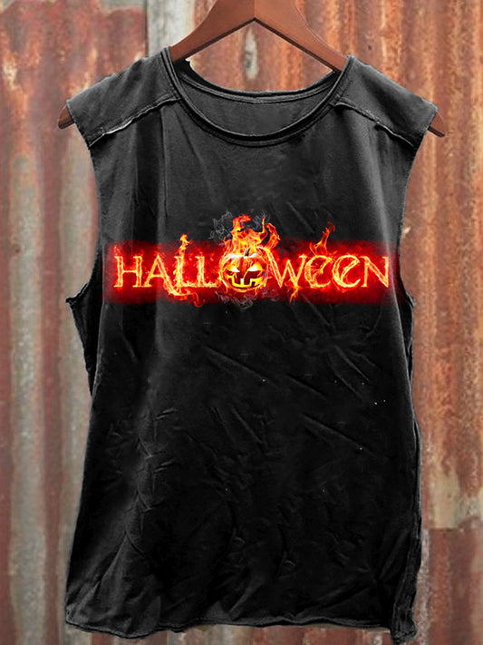 Men's Casual Halloween Printed Tank Top